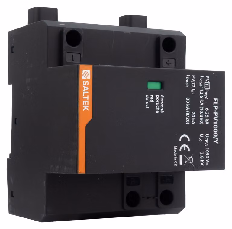 Dispositivo di protezione contro le sovratensioni di tipo 1, 40kA, FLP-PV1000/Y, fino a 1050V DC, montabile su guida DIN, varistore fotovoltaico