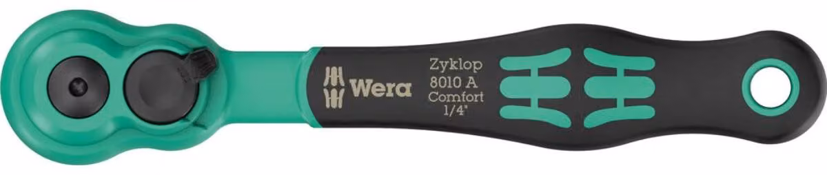 Wera 8010 A Cricchetto Zyklop Comfort con leva di commutazione Attacco da 1/4"