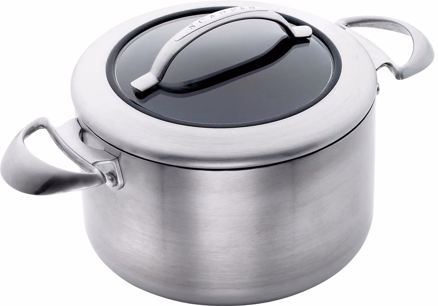 Casseruola alta serie CTX in Alu-inox per induzione con un maniglie e coperchio in acciaio inox, diam. 20cm