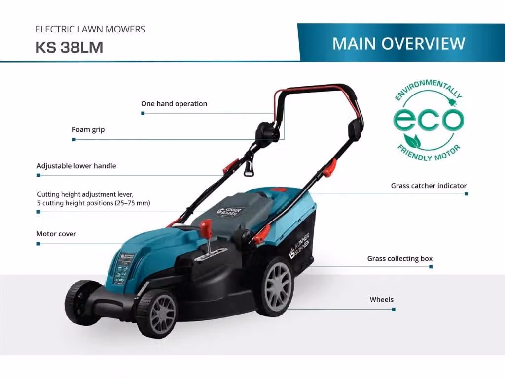Tosaerba elettrico Könner & Söhnen KS 38LM nero con sacco di raccolta – 2