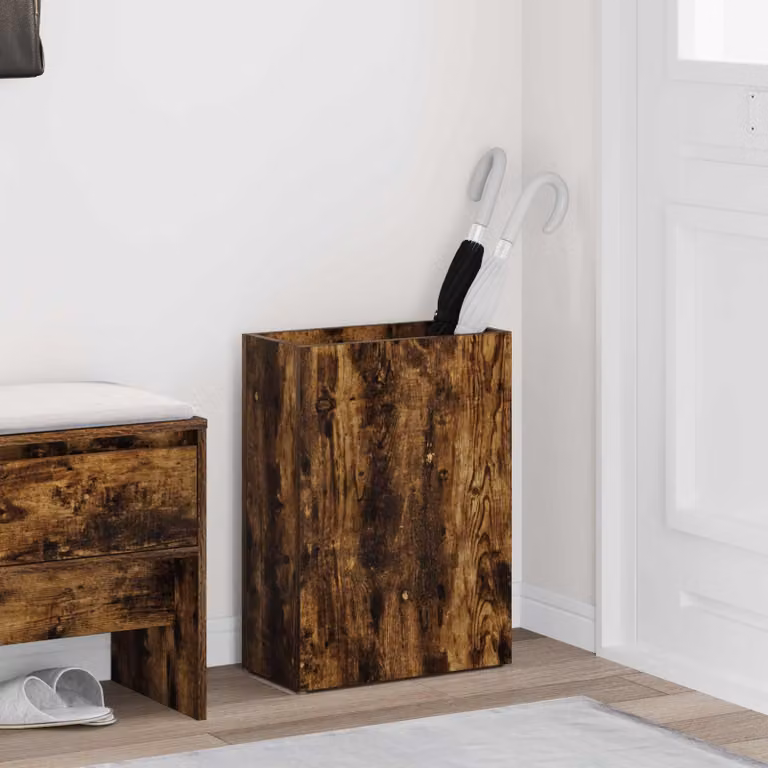 vidaXL Supporto per Ombrellone in Legno MDF Rovere Fumé, L/P/H: 40 x 20 x 55,5 cm