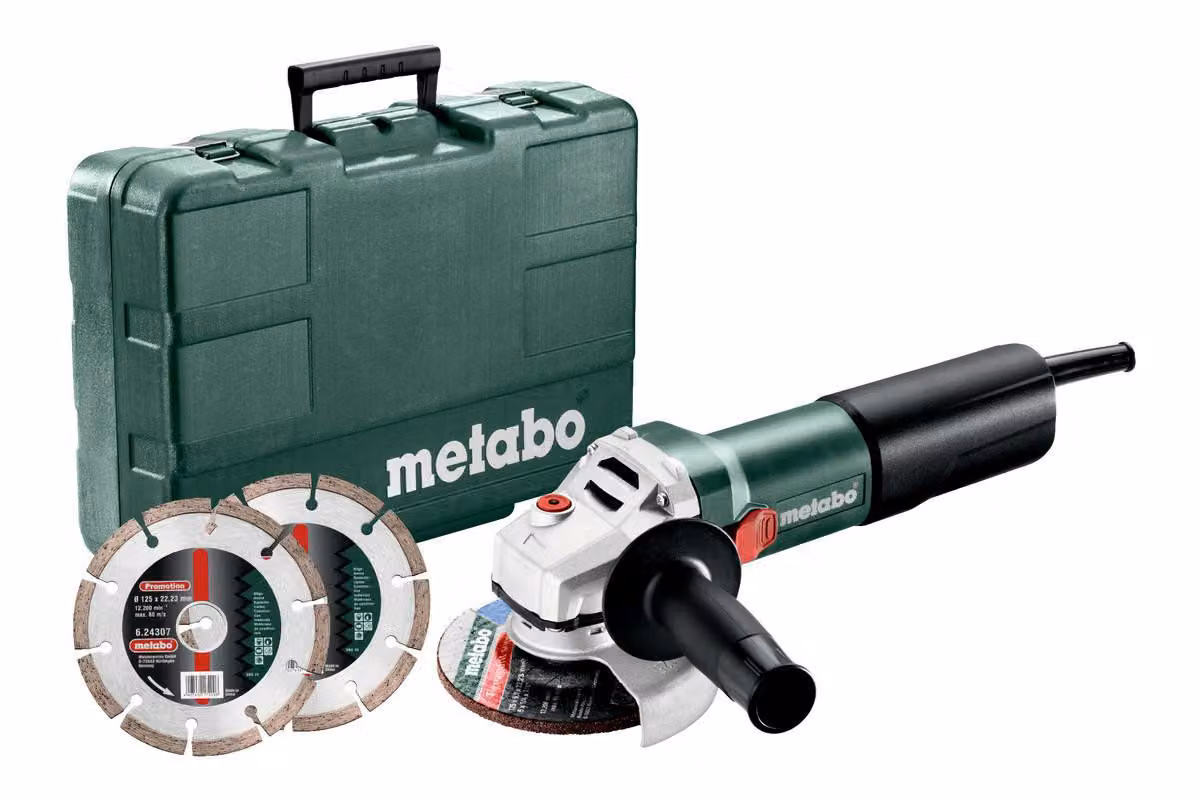 Metabo Smerigliatrice angolare 125 /Weq 1400-125 +2 Dischi diamantati Valigia