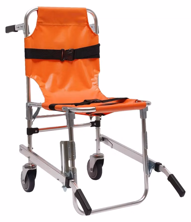 Porta scale, portata 160 kg, design pieghevole con cintura di sicurezza, arancione