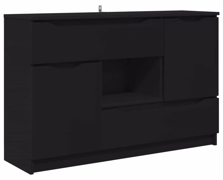 Credenza con cassetto Nero 100 x 30 x 65,6 Legno multistrato