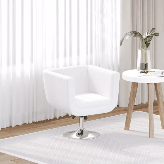 Sgabello da bar girevole vidaXL in similpelle bianco con struttura in metallo e plastica