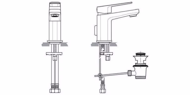 Ideal Standard PICCOLO TONIC II, miscelatore monocomando per lavabo con scarico a scomparsa cromato