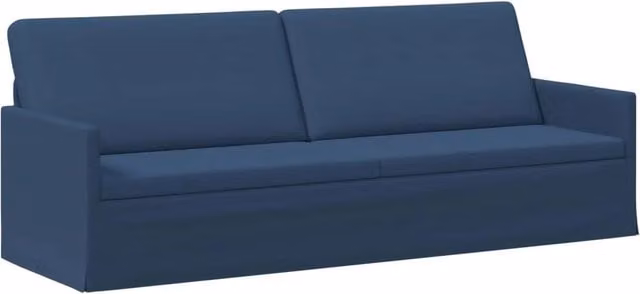Divano a 3 posti moderno vidaXL in tessuto blu con struttura in metallo L: 220 cm, P: 81 cm, H: 82 cm – 1