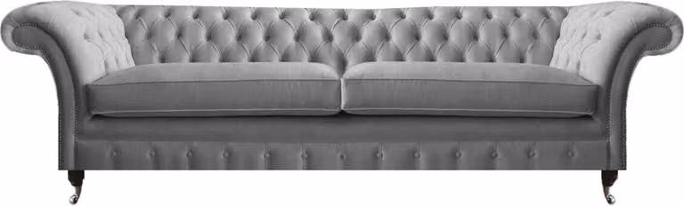 Luxus Sofa Couch Zweisitzer Wohnzimmer Chesterfield Designer Polster Grau