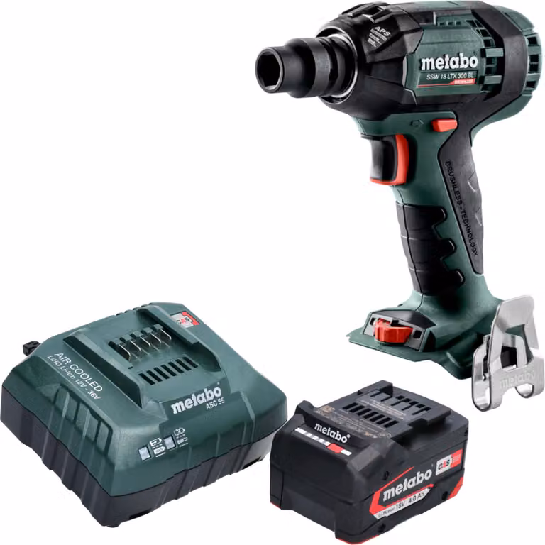 Metabo SSW 18 LTX 300 BL Avvitatore a impatto a batteria 18 V 300 Nm 1/2" Brushless + 1x batteria 4,0 Ah + caricabatteria