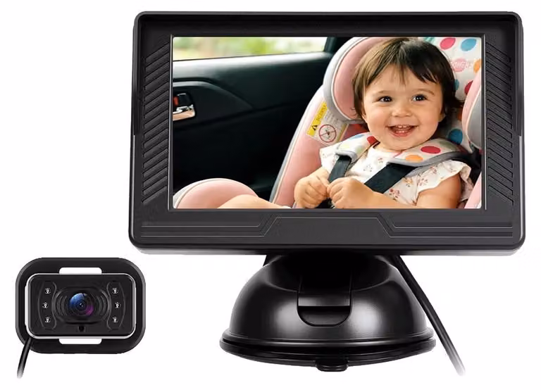 Baby monitor, display da 4,3 pollici, telecamera con visione notturna, 2 telecamere, 2 cavi