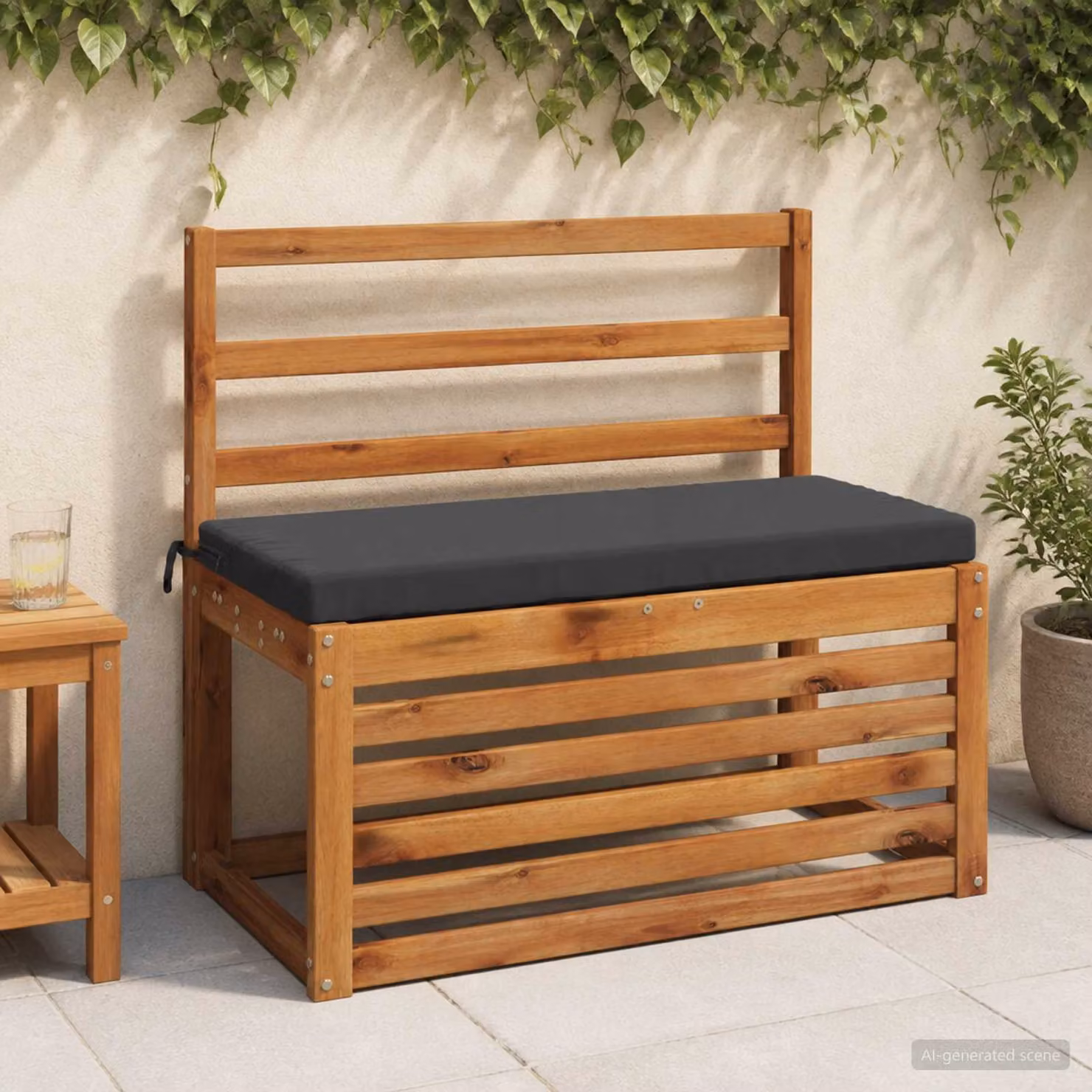 Cuscino per panchina vidaXL SOEST moderno in poliestere con rivestimento rimovibile e resistente ai raggi UV, colore antracite