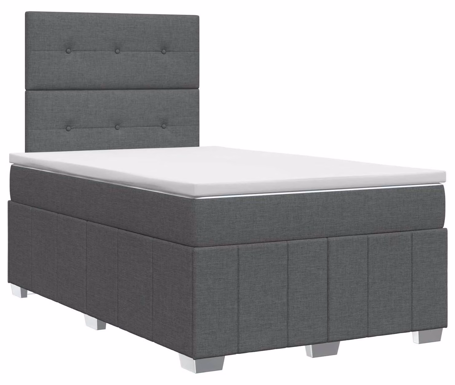 Letto a molle con materasso grigio scuro 120 x 190 cm in tessuto