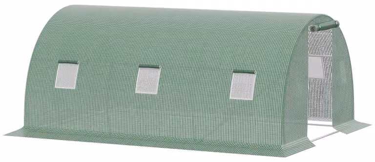 Serra in pellicola Outsunny, tunnel in plastica calpestabile 4,5 x 3 m con finestra