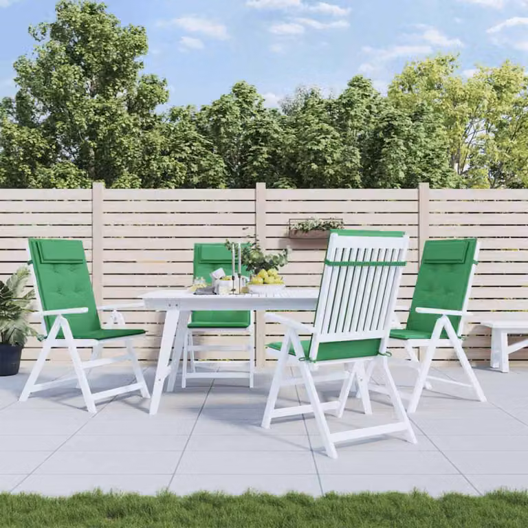 Set di 4 cuscini per sedia con schienale alto vidaXL in tessuto Oxford verde, impermeabili e traspiranti