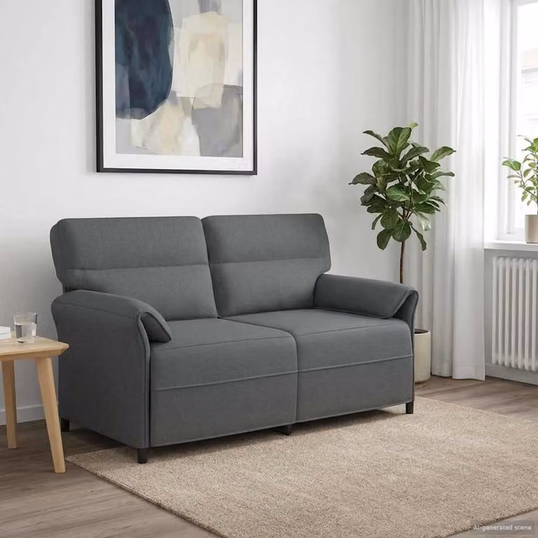 Divano moderno vidaXL rivestito in tessuto con struttura in metallo e imbottitura in schiuma, disponibile nei colori nero e grigio