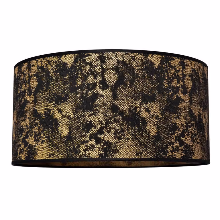 Paralume Abba E27 Ø 40/altezza 20 cm nero/oro HELAM, Nero, Tessuto / Stoffa / Seta