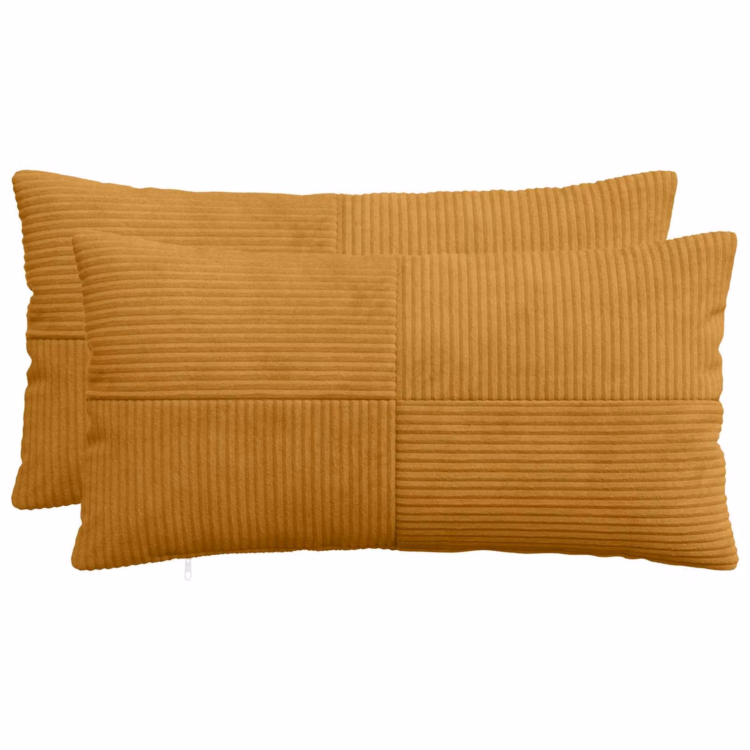 Set di 2 federe vidaXL ALMELO in velluto a coste giallo, L 40 cm x P 70 cm