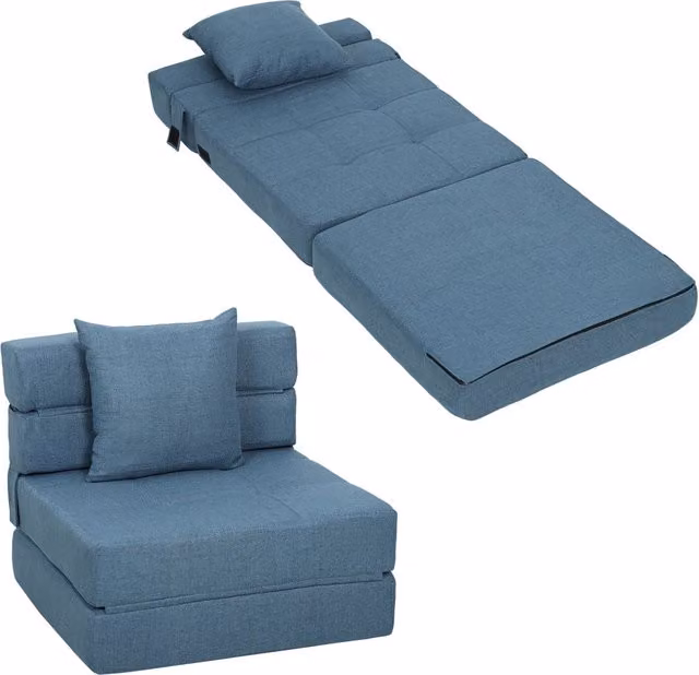 Poltrona letto ¨C Minimal ¨C tessuto blu scuro