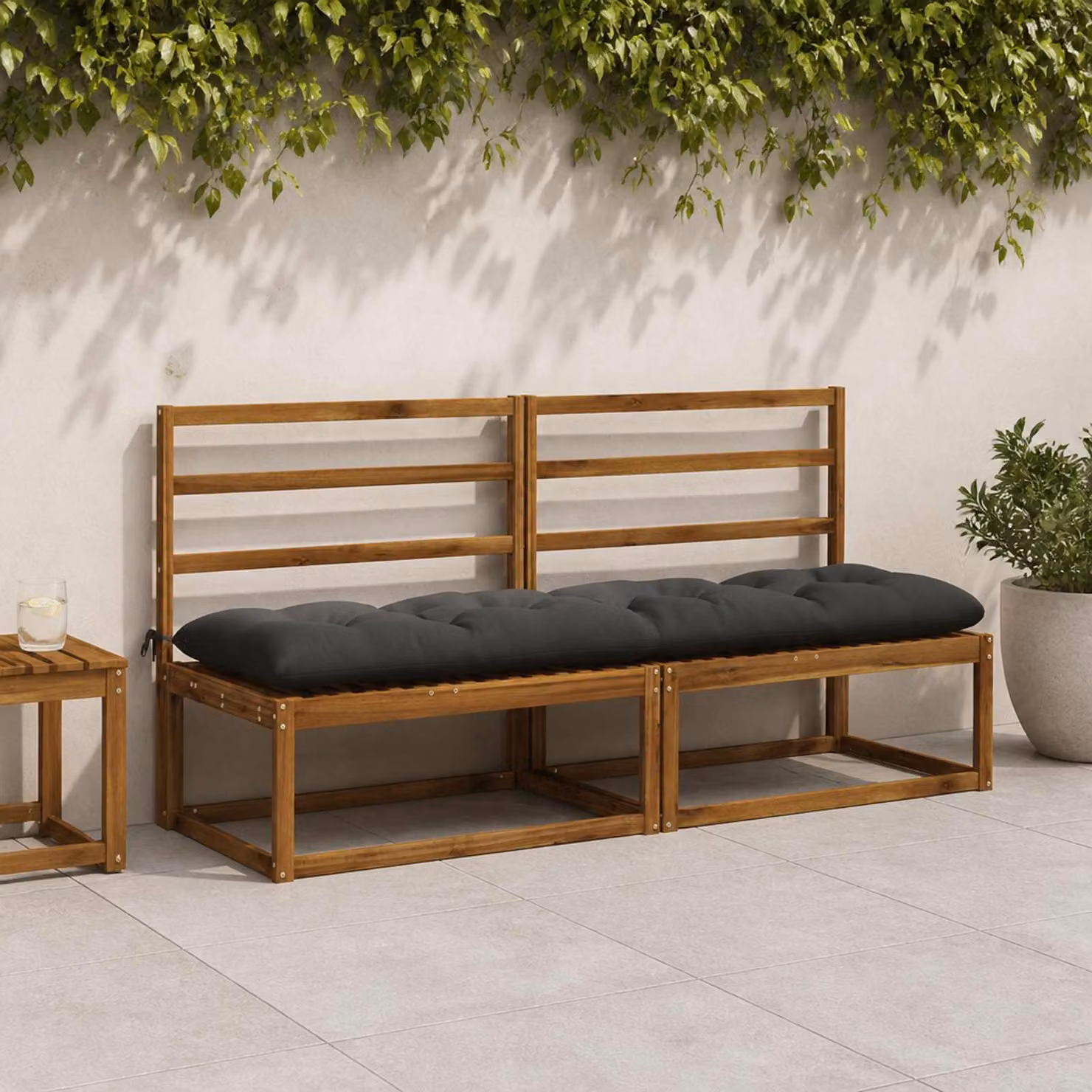 vidaXL Cuscino per panchina VIANEN 100% Poliestere Antracite