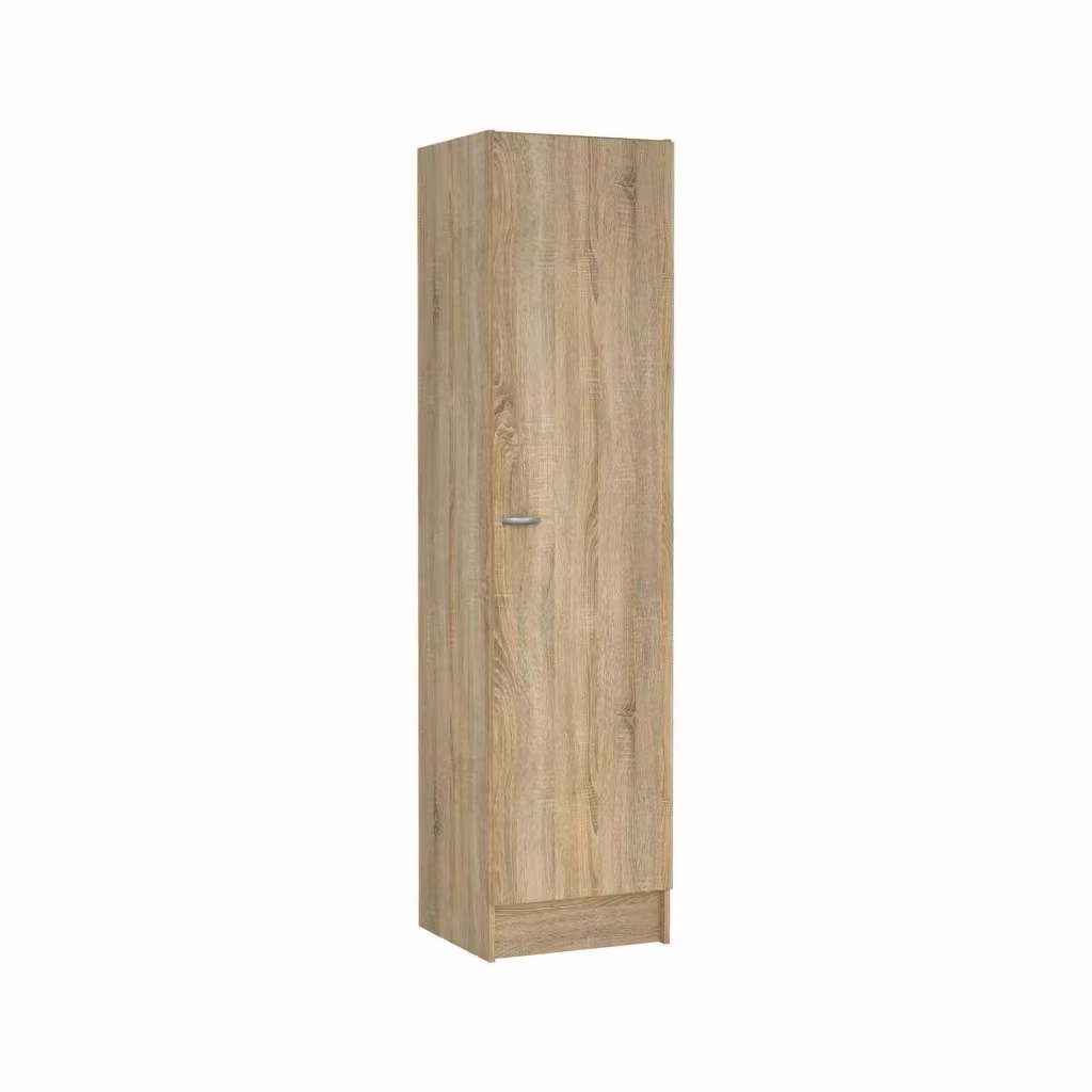 Guardaroba Airone DMORA con anta e appendiabiti, Marrone Quercia, H 200 x L 47 x P 47 cm – 2