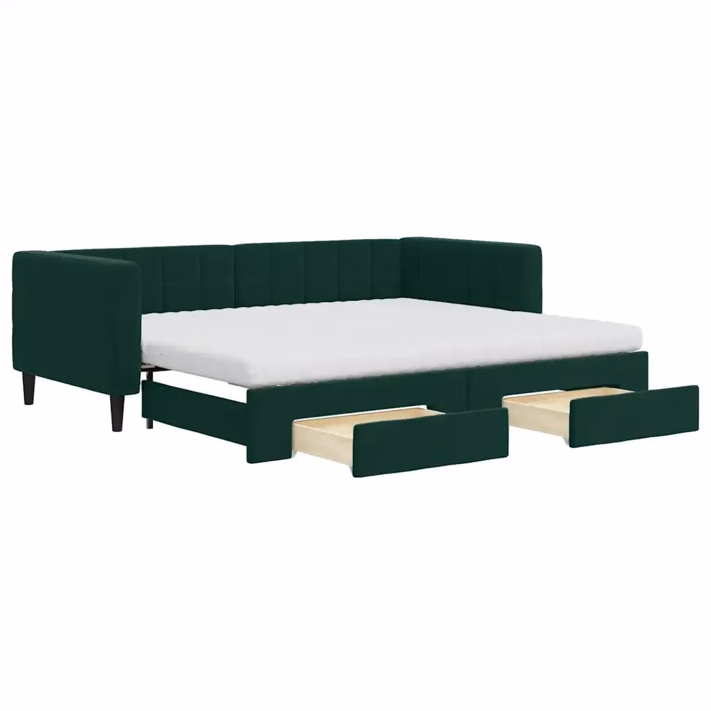 Divano Letto Moderno vidaXL in Velluto Verde per Soggiorno e Camera da Letto – 2