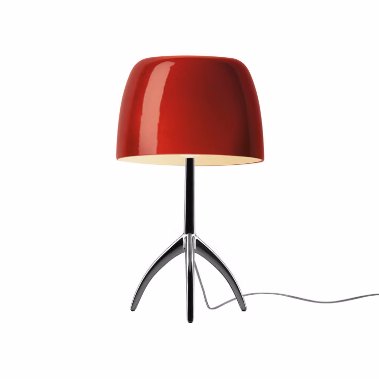 Foscarini Lampada da tavolo di design Lumiere grande, dimmerabile, Rosso, Soggiorno / Sala da pranzo, Vetro, Design, Lampada da tavolo