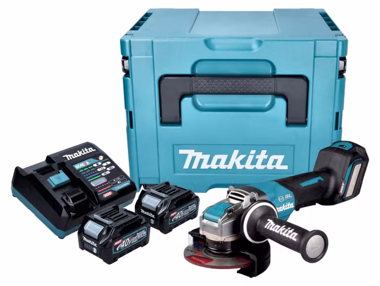 Makita GA 044 GD201 Smerigliatrice angolare a batteria 40 V max. 125 mm X-LOCK Brushless + 2x batteria ricaricabile 2,5 Ah + caricabatterie + Makpac