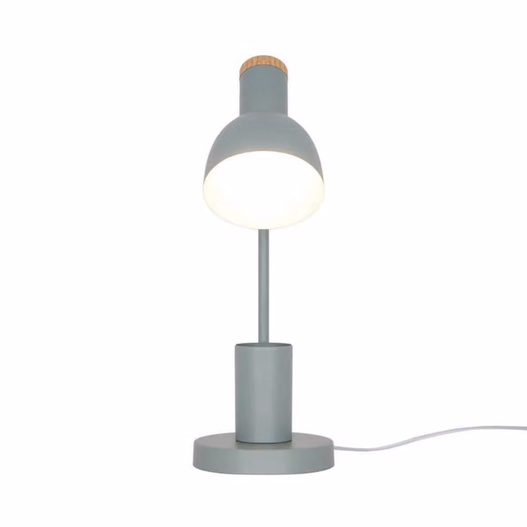 Nordlux Lampada da tavolo Devone, verde polvere, altezza 43 cm, metallo Devone, Verde, Cameretta, Metallo, Scandinavo, Lampada da tavolo