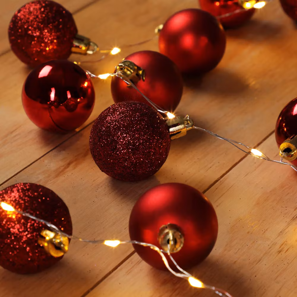 Catena di luci LED Casaria rossa con timer e protezione IP44 per decorazioni natalizie – 2