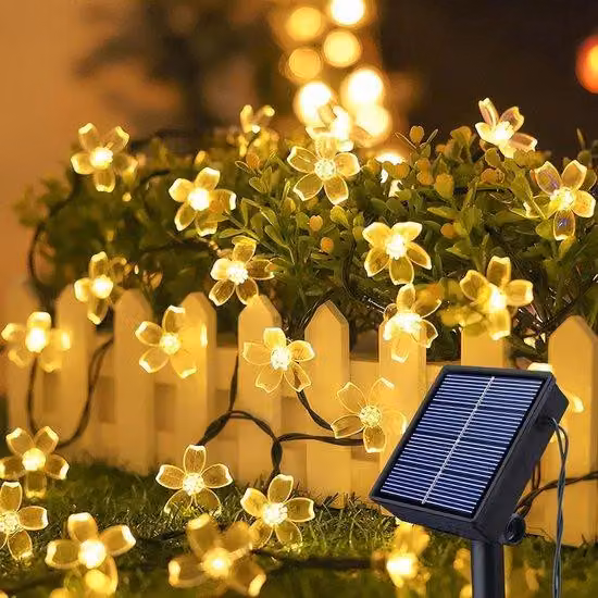 Lampada da spiaggia a energia solare, 14 m, 120 LED, colore rosa, per esterni, 8 modalità, impermeabile, per giardino, feste, matrimoni, cortili, Natale