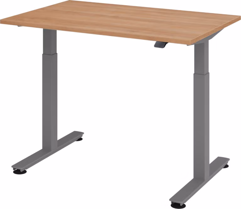 Scrivania elettrica bümö XMST - Dimensioni: 120 x 80 cm, struttura: grafite, decorazione: noce