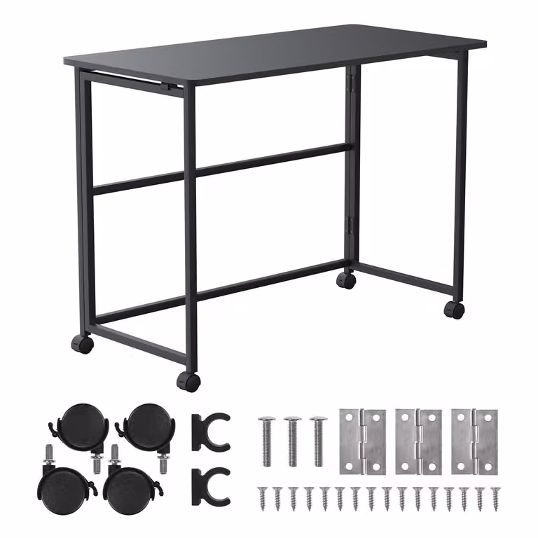 Tavolo pieghevole Maclean nero piano mobile 100x50cm max. 50kg MC-1250 B