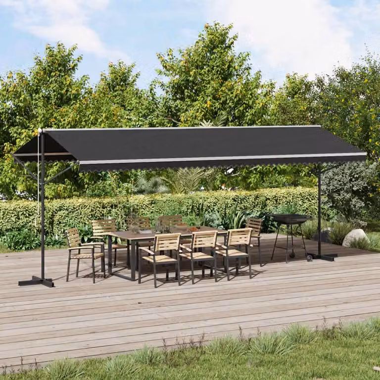vidaXL Tenda Parasole con Piedistallo 600x300 cm Antracite