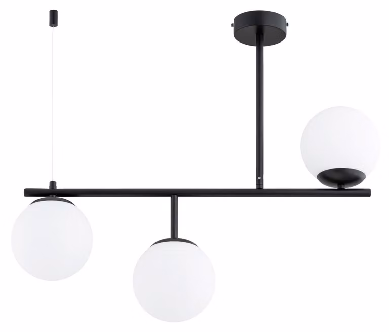 Lampada a sospensione LUNA bianco e nero 3xE14x10W in metallo, dimensioni: 62x15x72 cm, IP20, Alfa