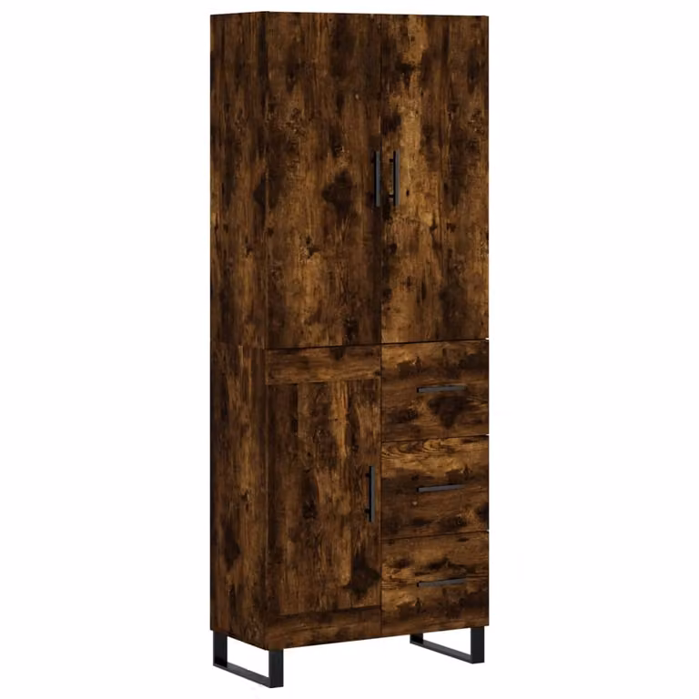 Credenza Rovere Fumo 69,5x34x180 cm in Legno Multistrato