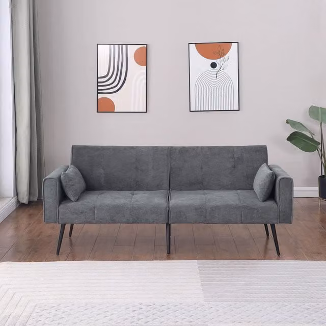 Divano Letto Pieghevole con Schienale Regolabile ¨C MINIMAL ¨C Tessuto