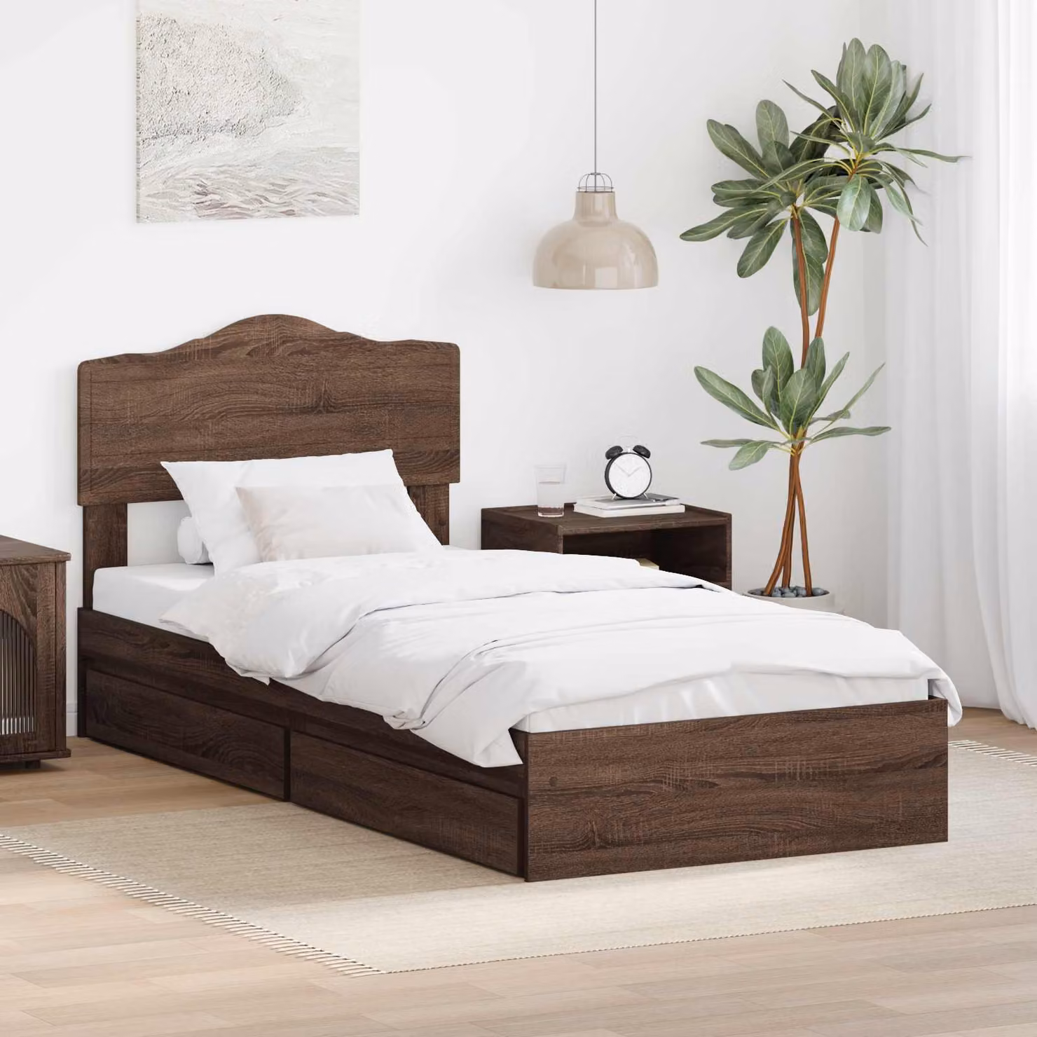 Letto con contenitore e cassetto vidaXL in legno marrone L/P: 190 x 70 cm