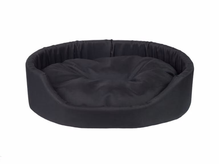 Letto per cani ovale BASIK nero taglia XS, S, M, L, XL, XXL, XXXL Misura: XL - 72x63x16 cm