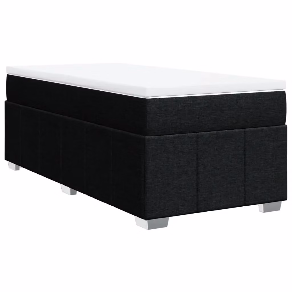 Letto con Giroletto a Molle e Materasso vidaXL in Tessuto Nero e Bianco L/P/H: 90 x 190 cm – 2