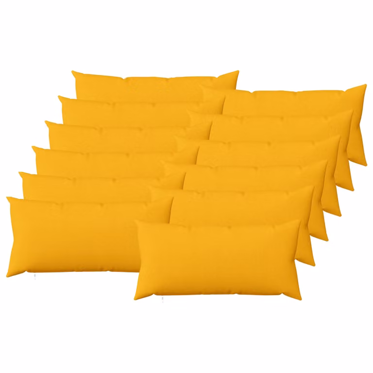 Set di 12 federe vidaXL HEERLEN Giallo Chiaro, L 40 cm x P 80 cm in tessuto di poliestere