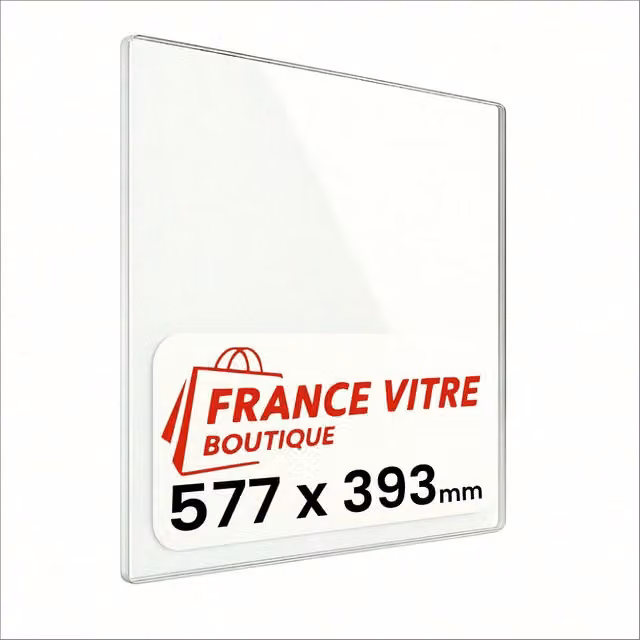 577 x 393 x 4 mm - Vetro per stufa a legna - vetro camino di ricambio - vetro per caminetto resistente al fuoco - France Vitre