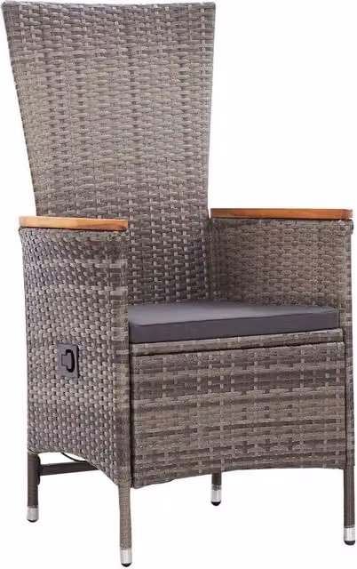 Sedie da giardino 2 pz | Sedie da Esterno con Cuscini in Polyrattan Grigio
