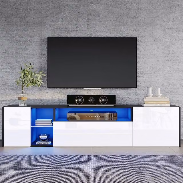 Mobile TV bicolore - Xylo - 180x40x45cm LED 2 ante 2 cassetti