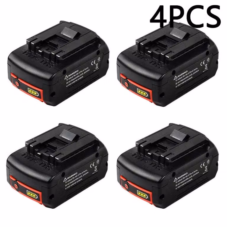 Batteria agli ioni di litio per Bosch 18V, capacità 6000mAh, certificata CE, 4 pezzi da 6,0 Ah