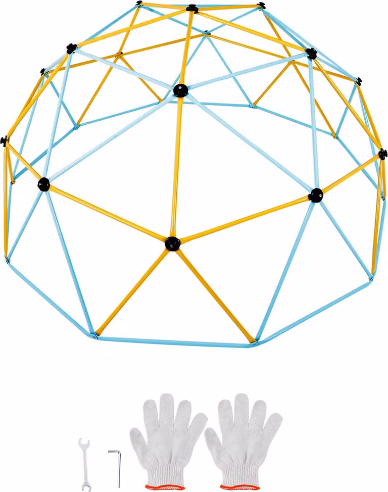 SucceBuy 12 FT cupola di arrampicata, struttura di arrampicata geometrica, centro giochi, supporta 750 libbre per bambini 3-10, facile montaggio. Grande attrezzatura da gioco per il giardino.