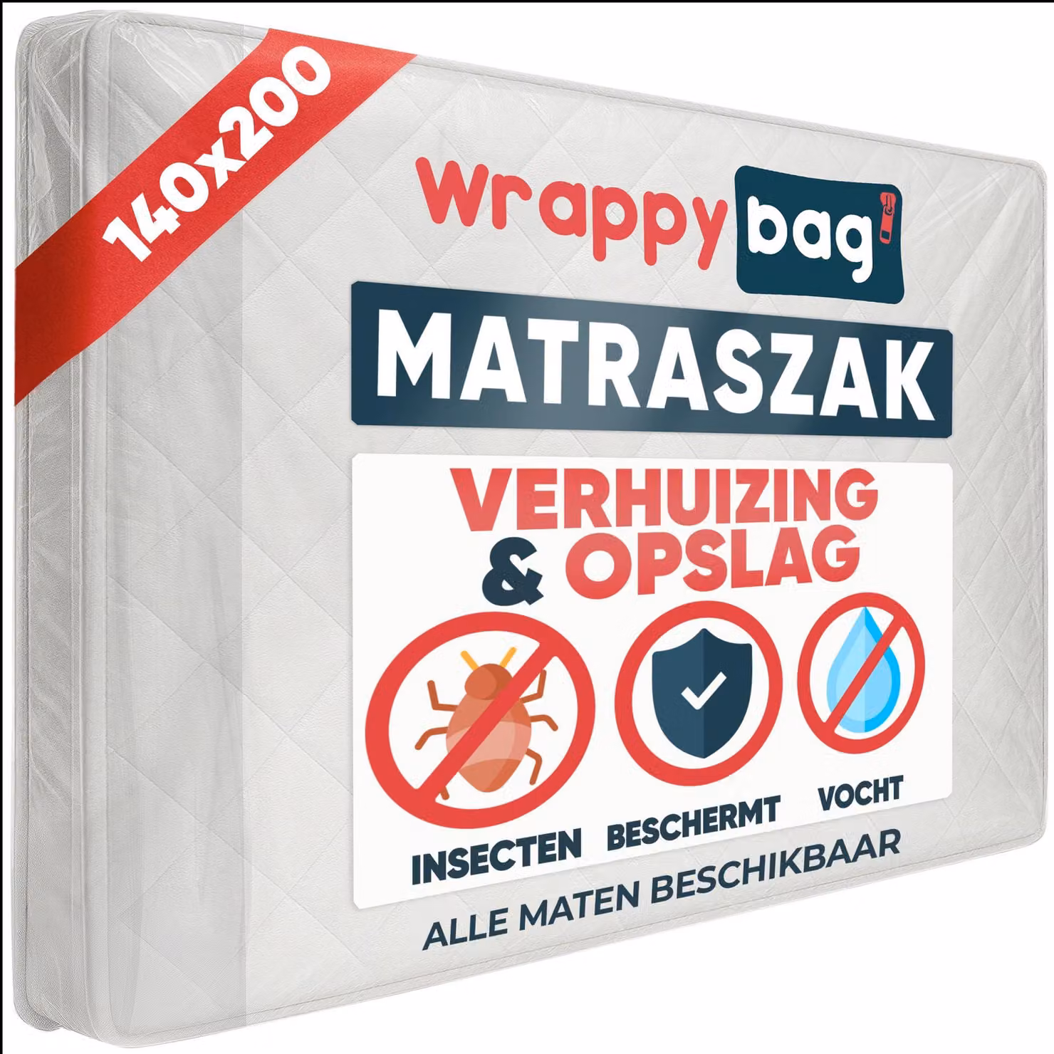 Copertura protettiva per materasso, 140x200 cm – resistente allo strappo, trasparente