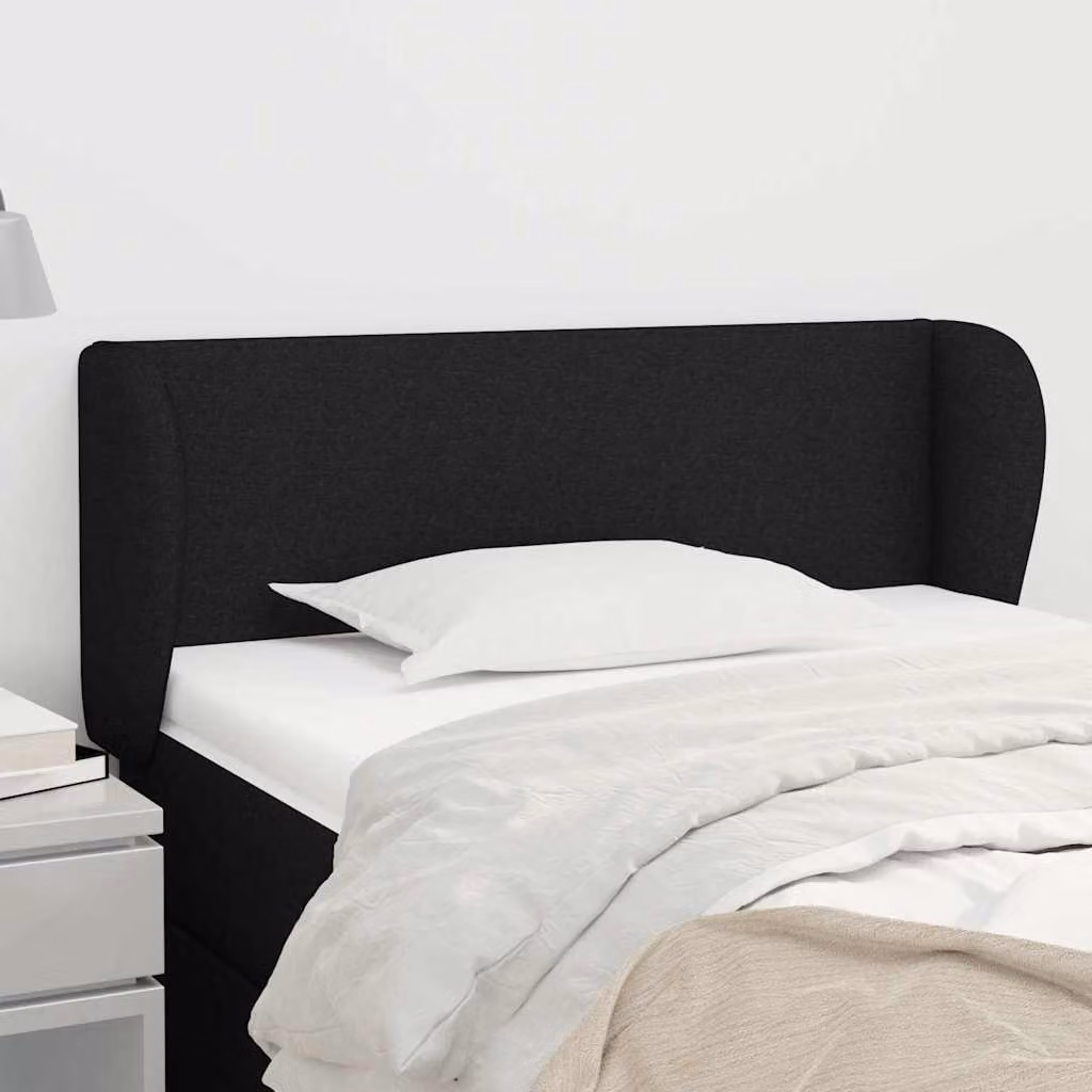 Testiera ad orecchio vidaXL in tessuto nero L: 103 cm, P: 23 cm, H: 78-88 cm