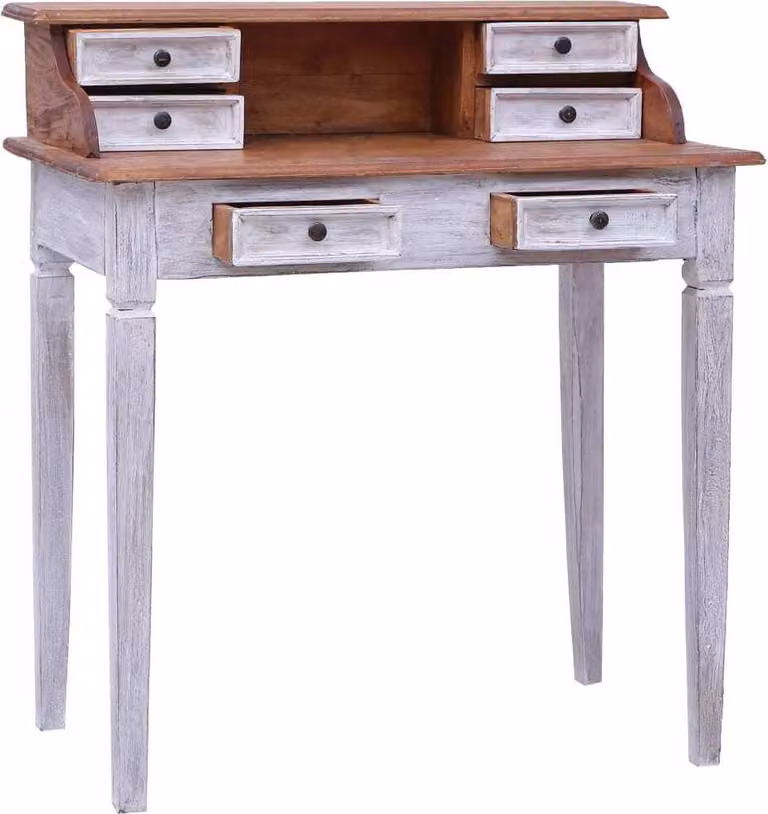 Scrivania con Cassetti 90x50x101 cm in Legno Massello di Mogano
