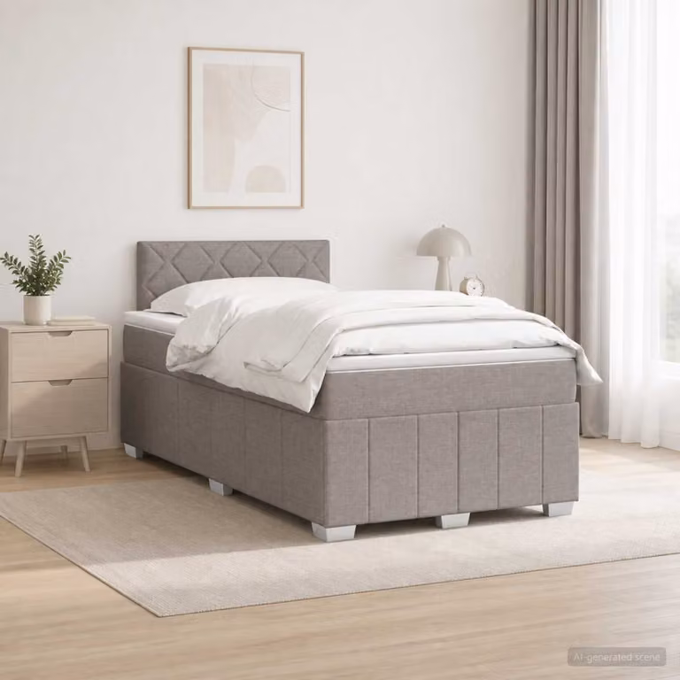 Letto box spring con materasso vidaXL in tessuto, L/P: 120 x 200 cm