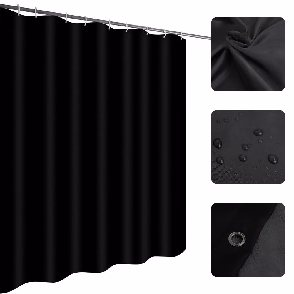 1 pz. Tenda da doccia impermeabile Divisorio da bagno Antimuffa Tende da bagno Tessuto in poliestere monocromatico Accessori